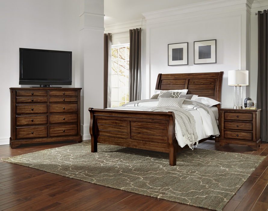 101-1-1_SleighBed_VillaMediaDresser_VillaNightStand